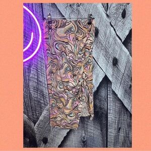 Source Unknown Asymmetrical Swirl Skirt - Multicolor